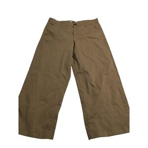 Ella Moss Wide Leg Crop Pants Khaki Tan Size 12 Utility Casual
